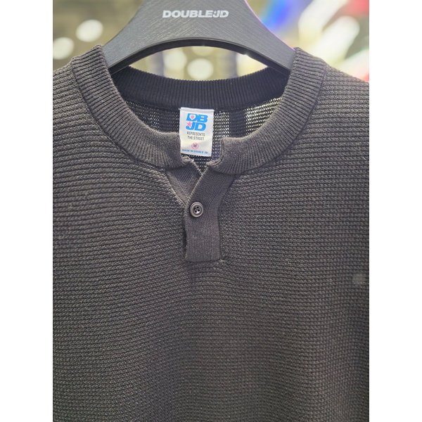 [시흥점] 26 1버튼 라운드니트 반팔티(블랙)/JHZZ10408BK