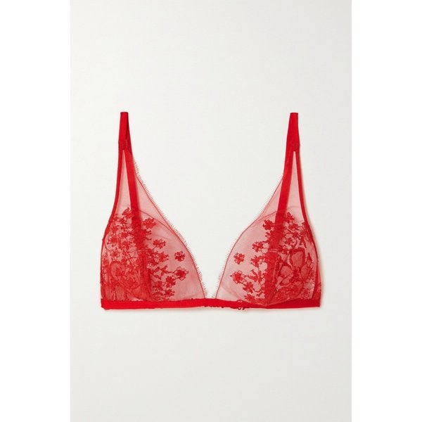 카린 길슨 Silk-lace Soft-cup Triangle Bra 레드 36856120585401040