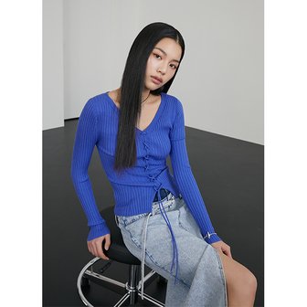 에고이스트 [시흥점] 여성 V넥 백 레이스업 슬림핏 폴오버 ( ER2KL361)