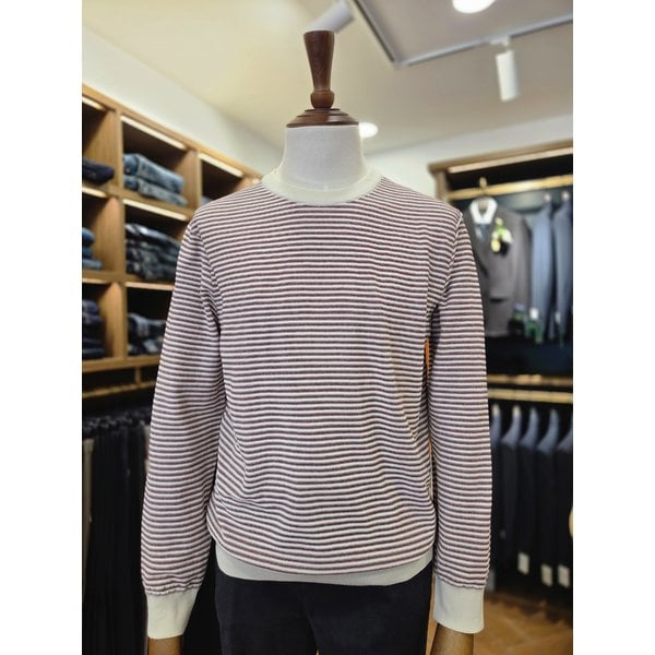 [여주점] 코오롱 브렌우드 남성 워셔블 조직 스트라이프 라운드넥 스웨터 BRWAS26351WIX