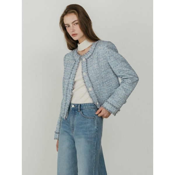 [단독] Fringe Round Neck Tweed Jacket