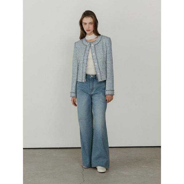 [단독] Fringe Round Neck Tweed Jacket