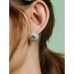 Crystal sphere Earring (Silver)