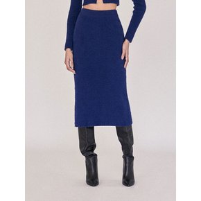 Navy Arles Midi knit Pencil Skirt