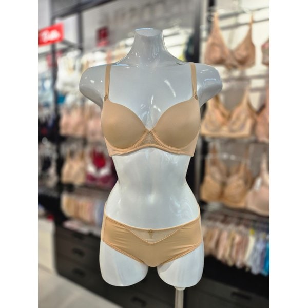 [시흥점] S 비너스 ) 오르화 스트레치 슬림컵 미니마이저 브라, 헴팬티 세트 [OBR6837/OPT6837H-SK]