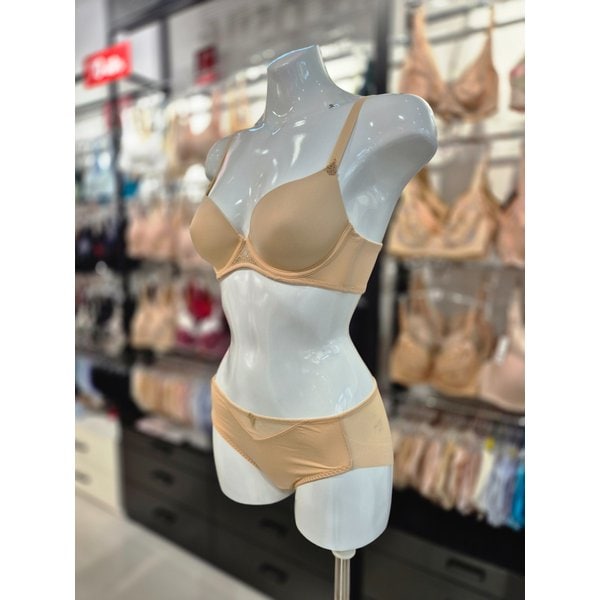 [시흥점] S 비너스 ) 오르화 스트레치 슬림컵 미니마이저 브라, 헴팬티 세트 [OBR6837/OPT6837H-SK]