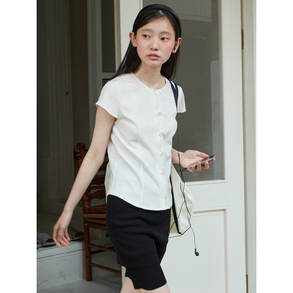 Cap sleeve blouse_IVORY