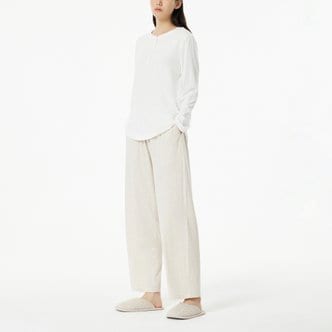 JAJU 여 코튼 도트 파자마 팬츠(BEIGE / MELANGE GREY / CHARCOAL)