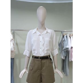 [파주점] 스칼럽&빅 포켓 포인트 블라우스 L262MSC082