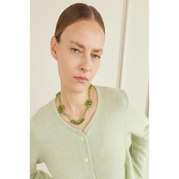 스캘럽 시팔 실버톤 크리스탈 목걸이 46376663163027650