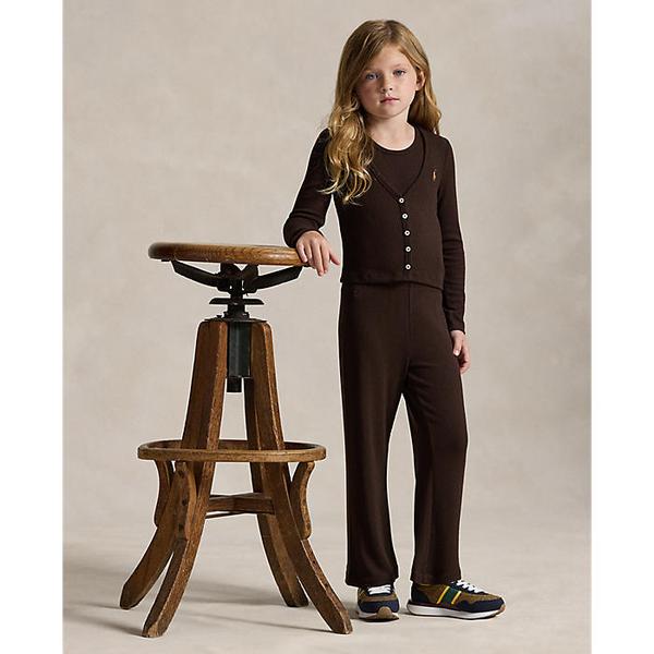 폴로 키즈 여아 2-6세 리브 와이드 레그 팬츠(CWPOPNTRBQ20093200)