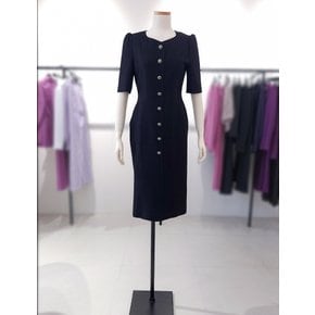 [부산점] 하트넥 버튼 포인트 H라인 원피스 S262MSE015