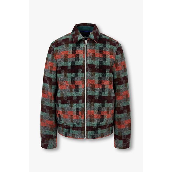 [PS PAUL SMITH] 스퀘어 패턴 울 지퍼 자켓 5735317101000
