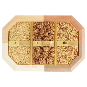 Fresh 명절 설날 추석 팔각 견과 선물세트 3호 (통호두+백잣+황잣) 보자기포장