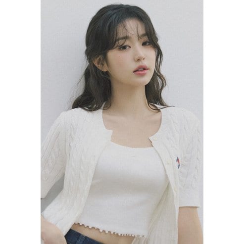 타미진스 [장원영PICK] 여성 립 크롭 탱크탑 T32F1TTO19TWT2 TOMMY JEANS
