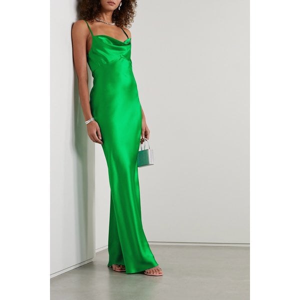 로사모사리오 드레이프 실크 새틴 맥시 원피스 1647597311243482