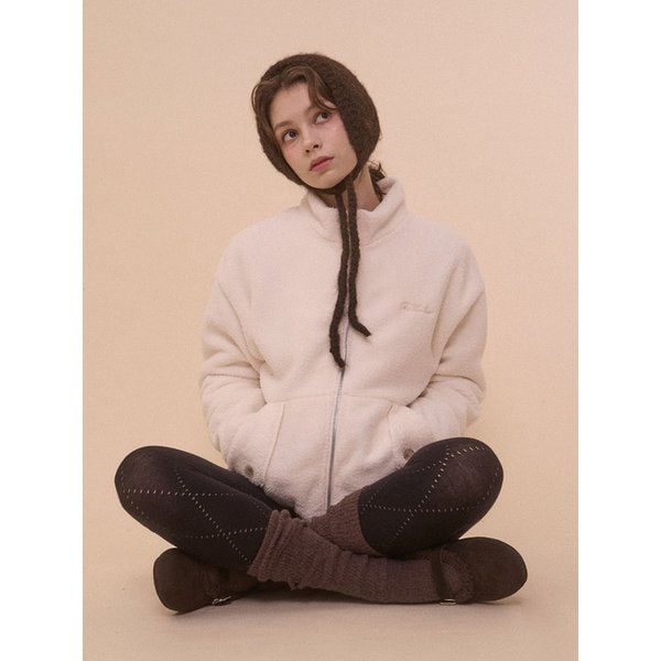 TEDDY FLEECE JACKET-IVORY