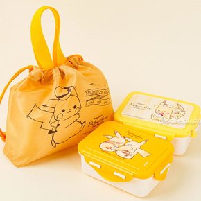 유아도시락통 간식통 어린이집 유치원 피카츄도시락 2단 파우치세트