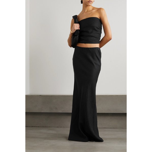 페이스풀 넷 서스테인 다비나 리넨 맥시 스커트 블랙 1647597316070672