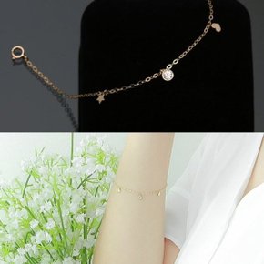 14K GOLD 아모로소 팬던트 체인 금 팔찌_W095C94