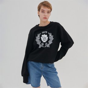 LAUREL WREATH PRINT SWEATSHIRT BLACK