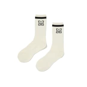 M POINT LOGO SOCKS WHITE