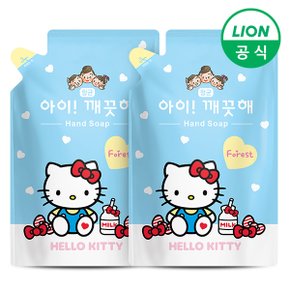 SSG 아이깨끗해 헬로키티 콜라보 핸드워시 숲속산책 리필 450ml 2개 손세정제 거품비누