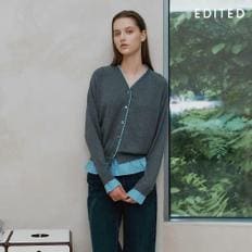 EDITED [25FW] 에디티드 캐시미어울  혼방  배색  가디건