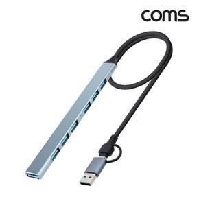 Coms IN USB 허브 꼬리물기 Type C 7 2 7포트 7Port 2.0 6Port 3.0 1Port