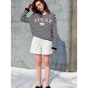 Loose Fit Drop Shoulder Stripe T-shirt_Black