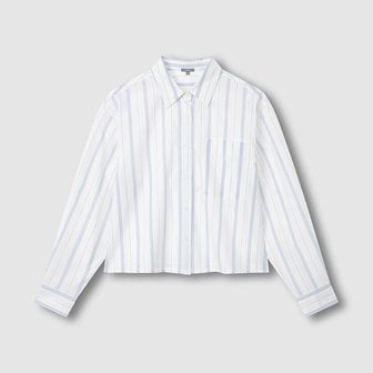 JAJU 여 포플린 긴팔 크롭 셔츠 J116203522052