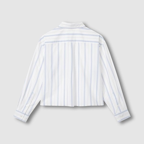 여 포플린 긴팔 크롭 셔츠 J116203522052