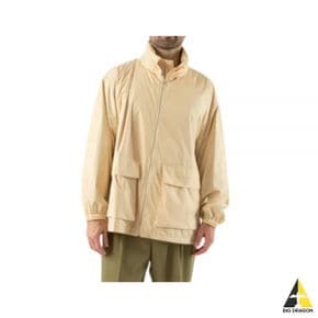 오라리 24 HARD TWIST POLYESTER SATIN LAMI 아미NATE ZIP BLOUSON LIGHT BEIGE (A24SB0