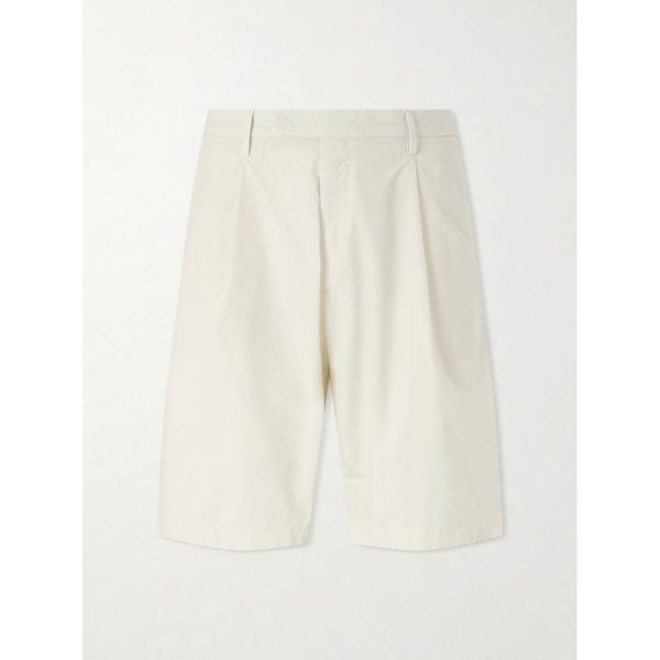 스트레이트 레그 플리츠 코튼 블렌드 포플린 쇼츠 46376663163084357