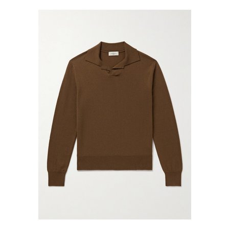 PIACENZA 1733 피아첸차 1733 슬림핏 캐시미어 폴로 셔츠 브라운 46376663162971448