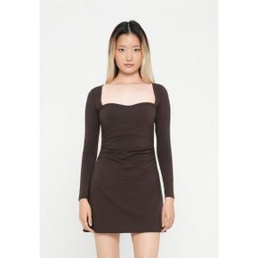 Abercrombie  Fitch 애버크롬비 앤 피치 스위트하트 미니 드레스 - 저지 갈색 7506116