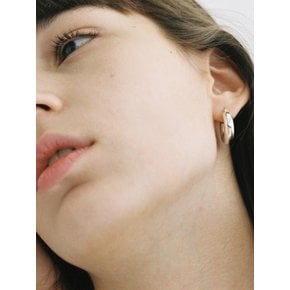 [usual M.E]silver hoop earrings 3