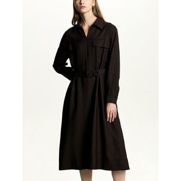 DKNY 울 블렌드 벨트 원피스 (DW2F7WOP818L)