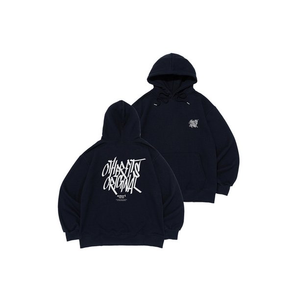 [기모/NO기모] 스트릿 로고 후드티셔츠 (네이비)