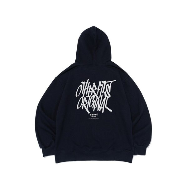 [기모/NO기모] 스트릿 로고 후드티셔츠 (네이비)