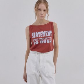 No Rush Summer Boat Neck Top_Brick