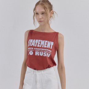 No Rush Summer Boat Neck Top_Brick