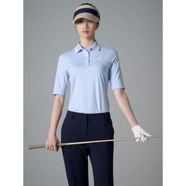 빈폴골프 (BJ4442A28Q)여성 베이직 반소매 칼라 티셔츠 - 스카이 블루