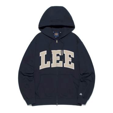 LEE 데님 아플리케 로고 후드 집업 네이비 LE2503HZ02NA