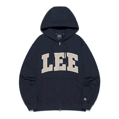 LEE 데님 아플리케 로고 후드 집업 네이비 LE2503HZ02NA