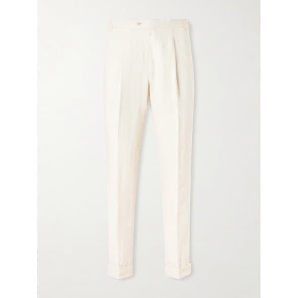 새먼 아멜 아미 스트레이트 울 실크 리넨 블렌드 수트 팬츠 46376663163063917