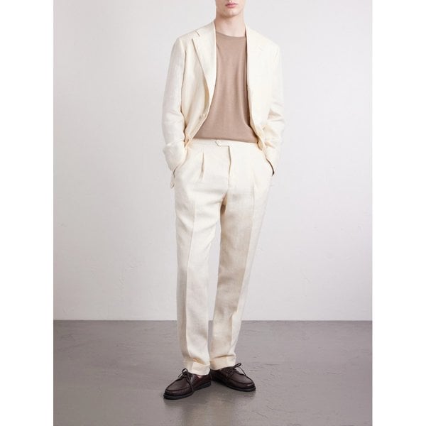 새먼 아멜 아미 스트레이트 울 실크 리넨 블렌드 수트 팬츠 46376663163063917