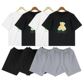 남녀공용 녹색곰 데일리 홈웨어 잠옷세트 (8428781A)