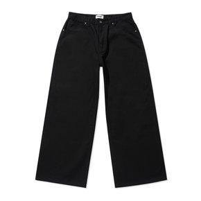 LOOSE STRAIGHT FIT Solid Denim Pants Black