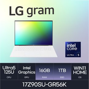 LG전자 2024 그램17 17Z90SU-GR56K (WIN11HOME/SSD 1TB/RAM 16GB) HMC